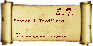 Seprenyi Terézia névjegykártya